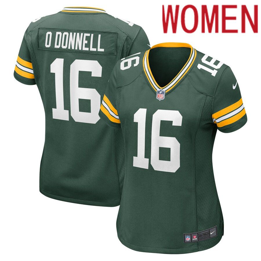 Women Green Bay Packers 16 Pat O Donnell Nike Green Player Game NFL Jersey